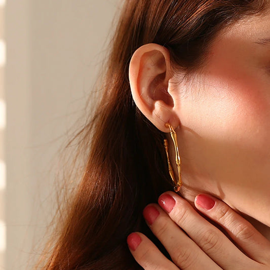 Bamboo Babe Hoops on model