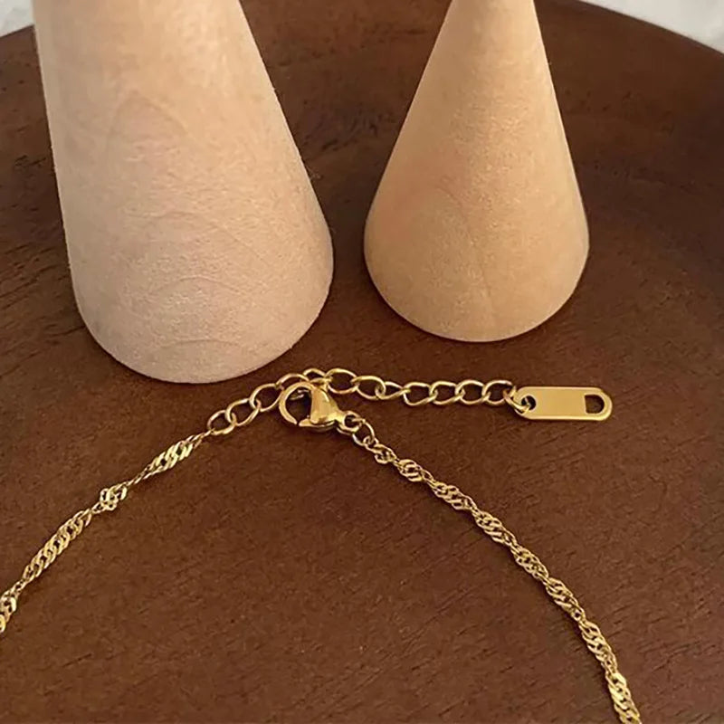A delicate gold twisted chain necklace