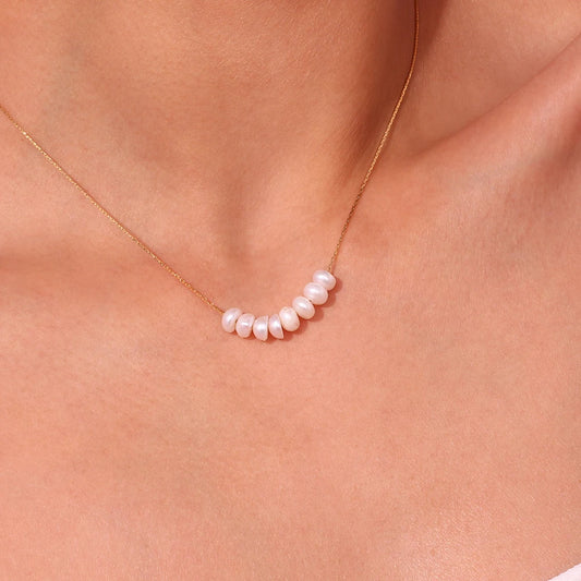 Charming Pearls Necklace on model