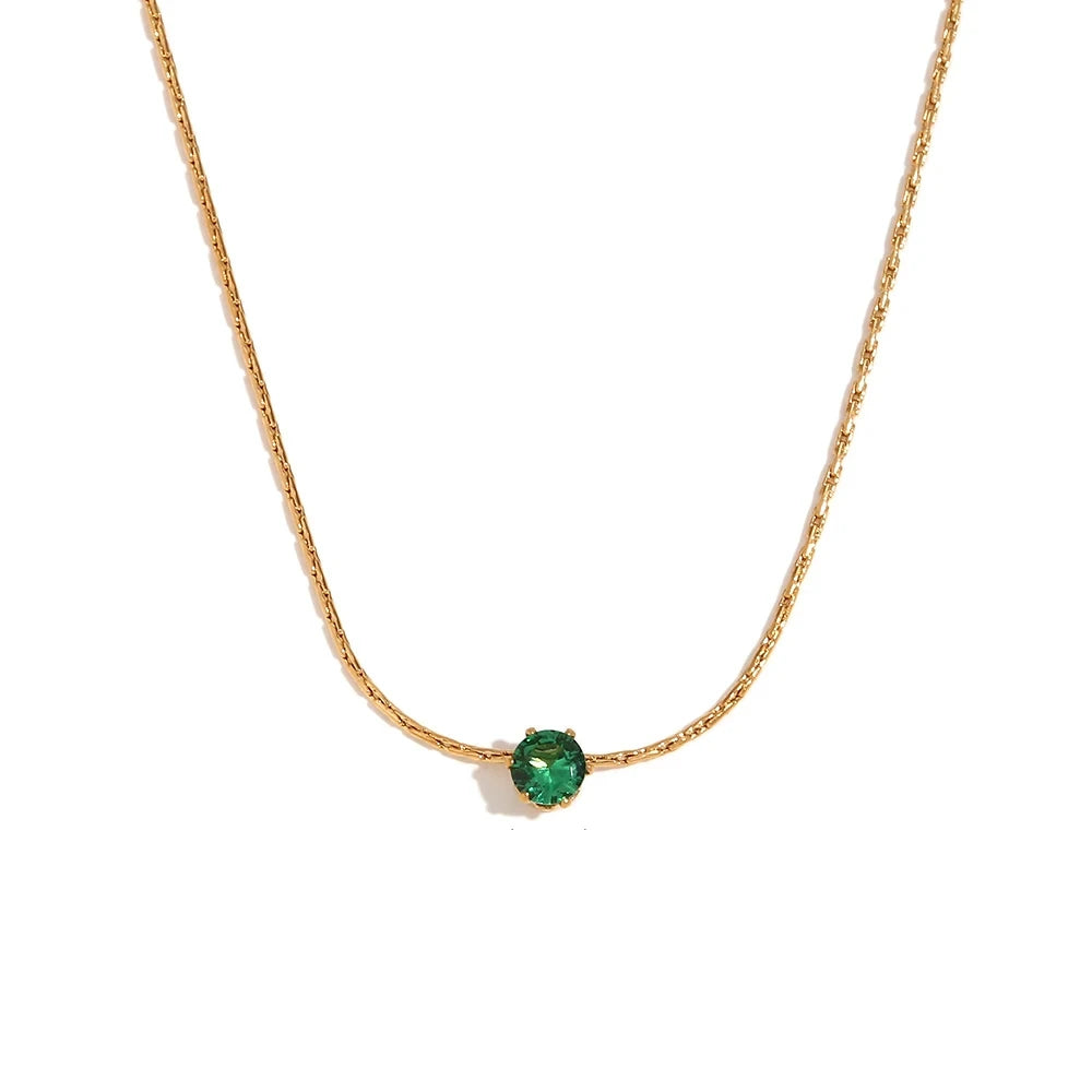 Delicate Dot Necklace green