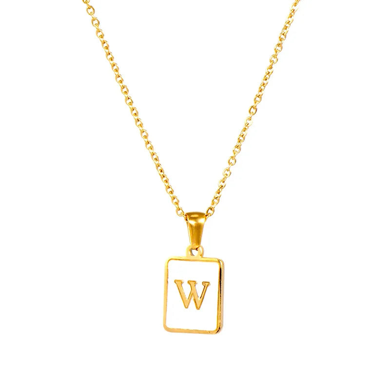 Golden Initial Letter W Necklace Belle and Bold