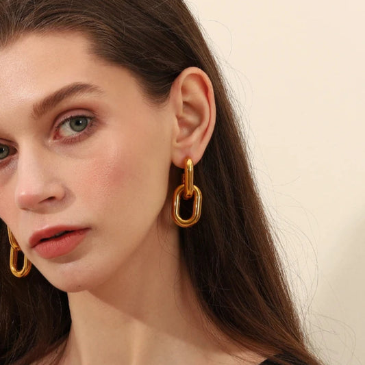 Lush Links Earrings on model