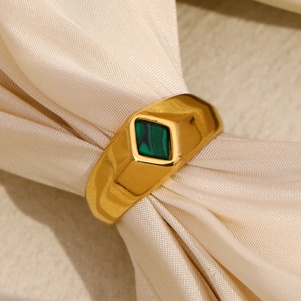 Malachite Marvel Ring closeup