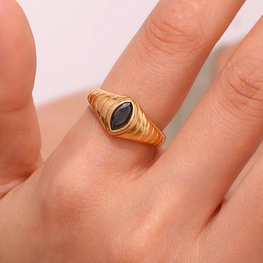 Midnight Muse Ring on finger