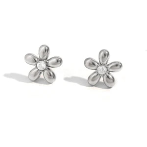 Petite Fleur Stud Earrings in silver