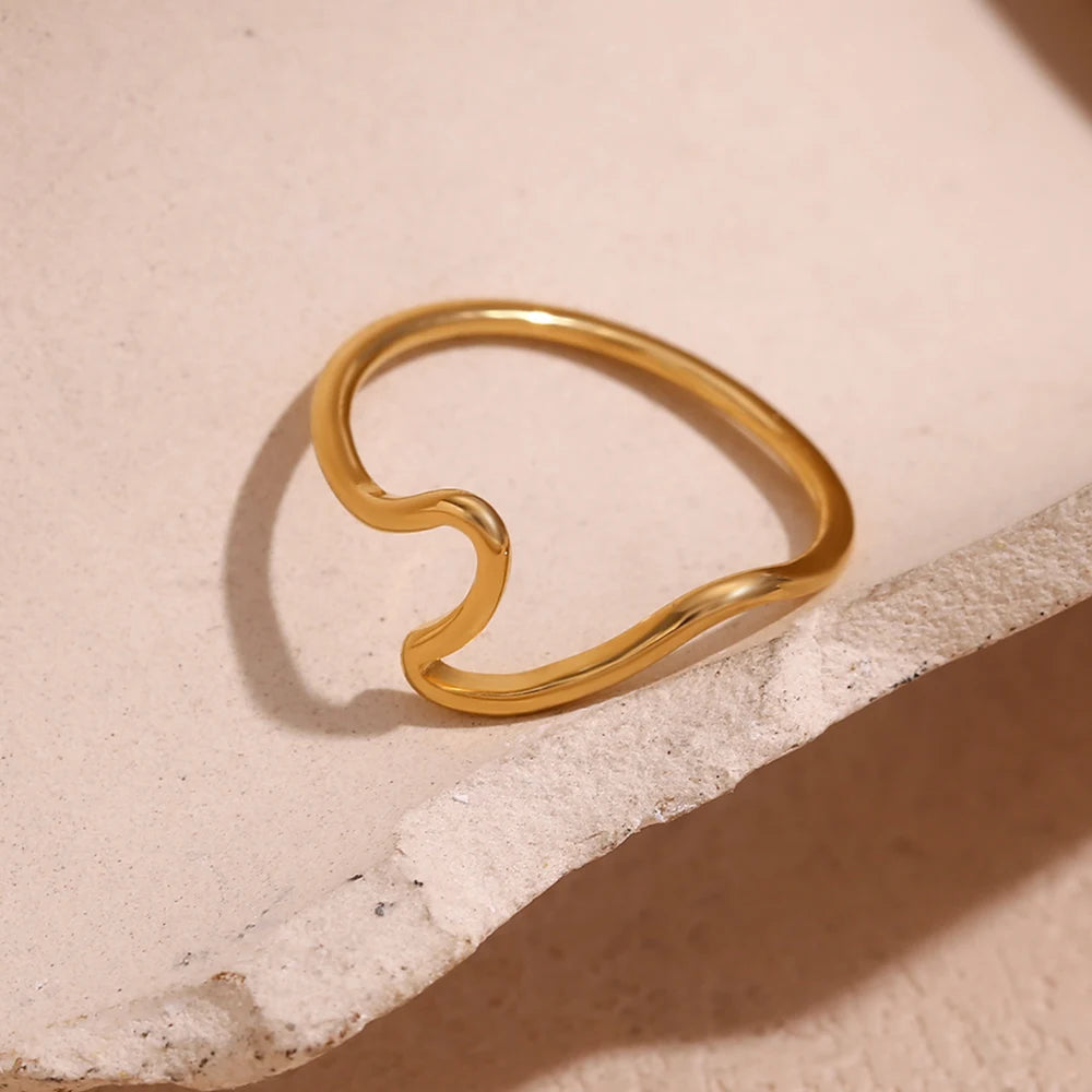 Golden Wave Ring