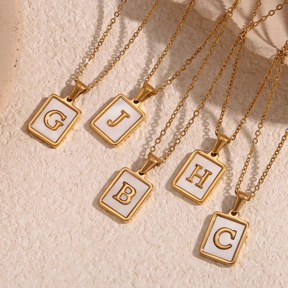 Golden Initial Letter Necklace