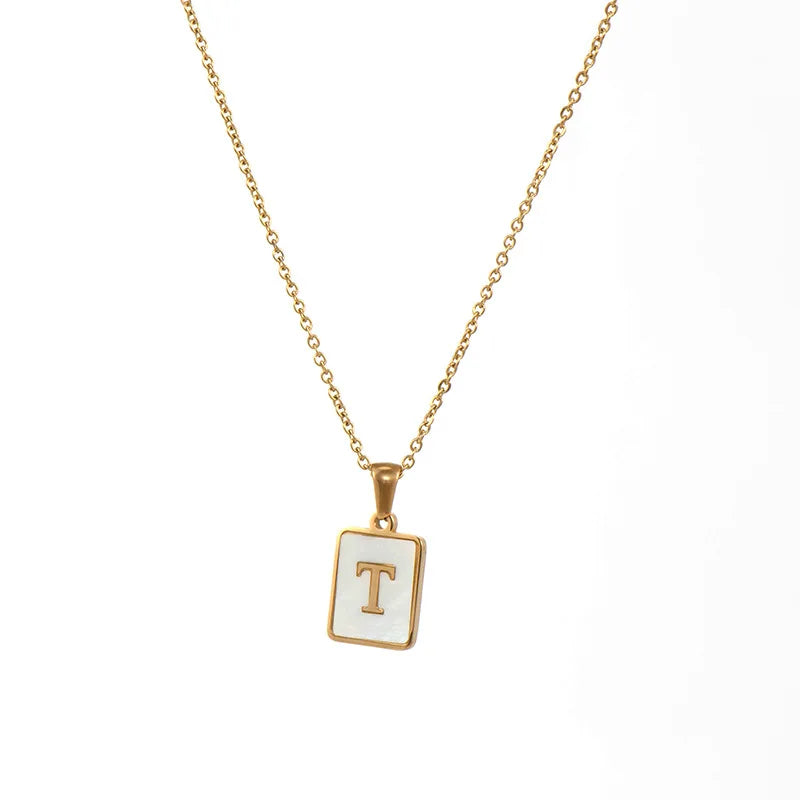 Golden Initial Letter Necklace