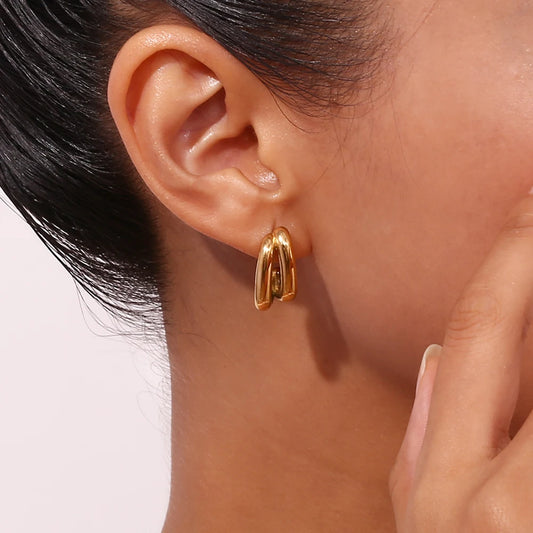 Double Class Hoops Earrings