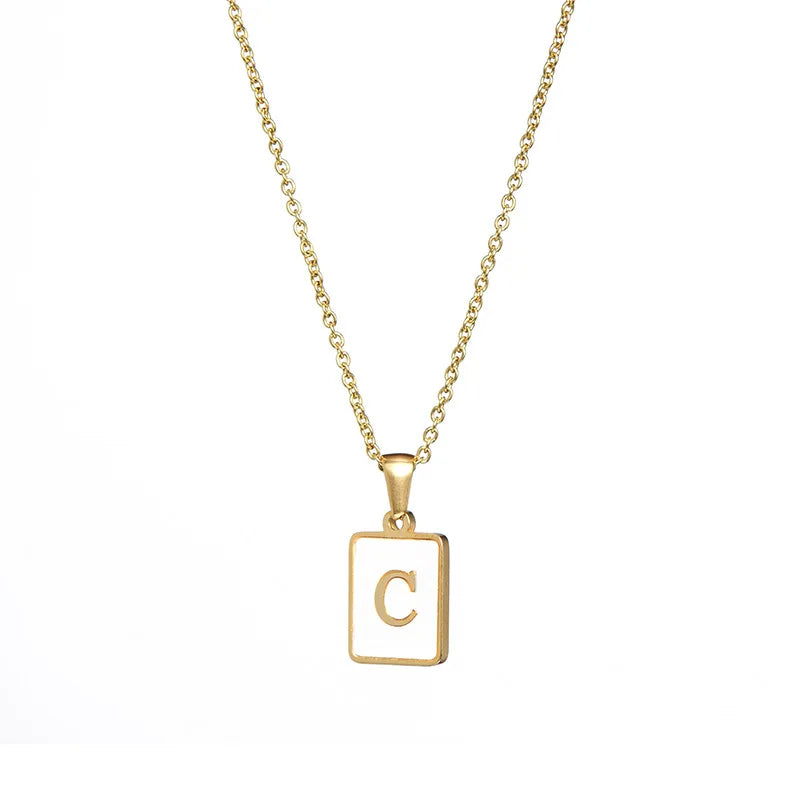 Golden Initial Letter Necklace