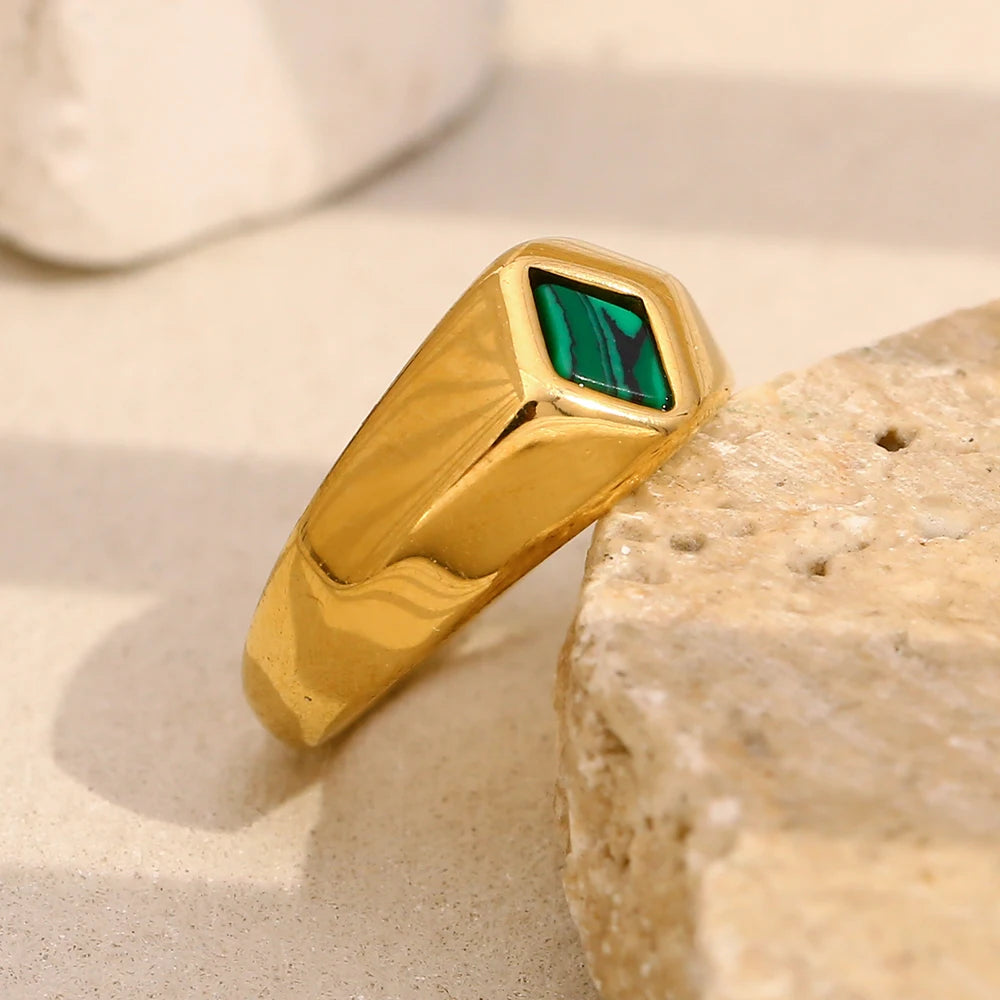 Malachite Marvel Ring