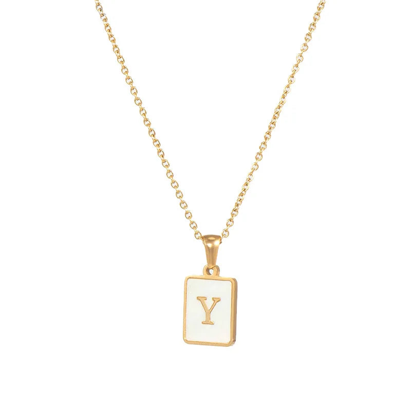 Golden Initial Letter Necklace