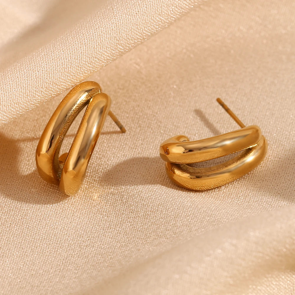 Double Class Hoops Earrings