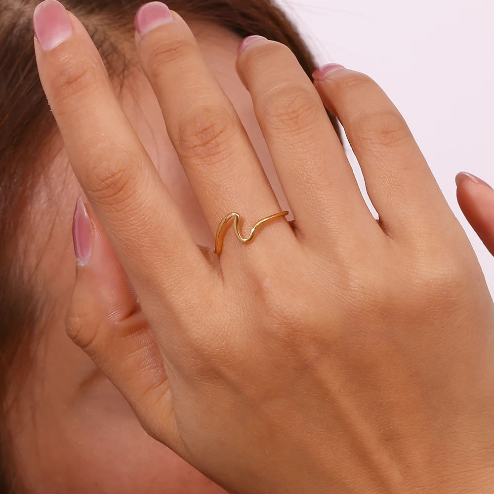 Golden Wave Ring