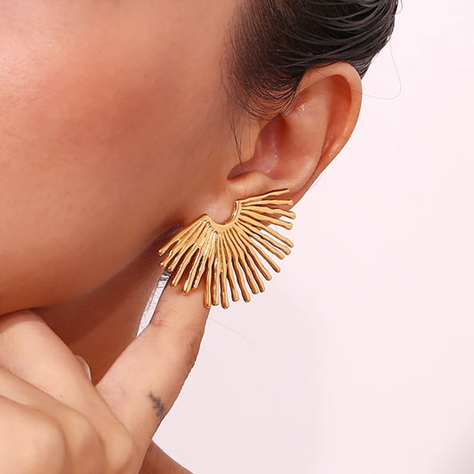 Solar Muse Earrings on model