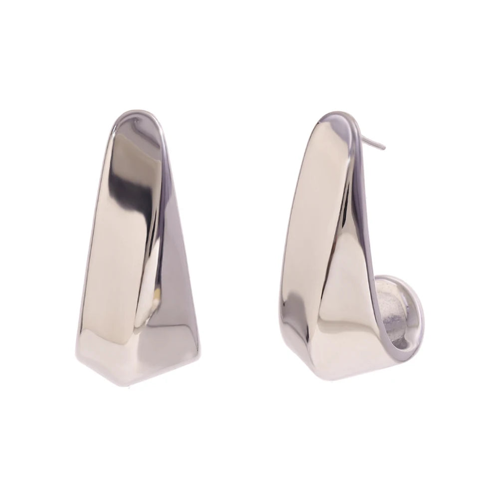 Spotlight Lover Earrings in silver on white background