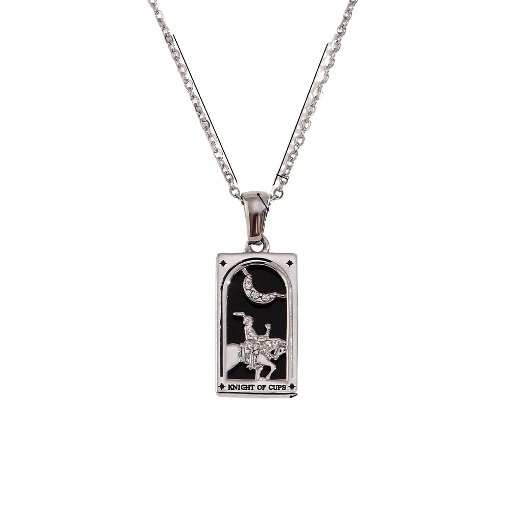The Magician Tarot Necklace Knights of Cups Silver