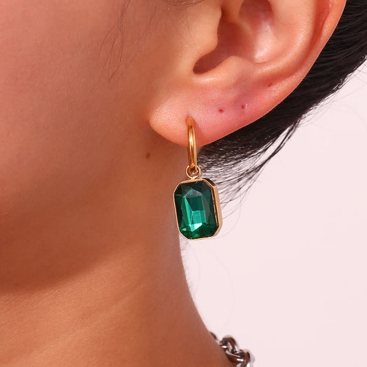 The Precious Earrings green on model