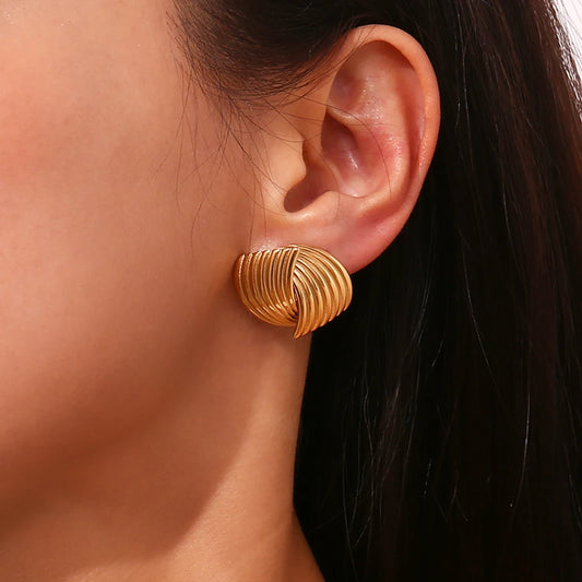 Uptown Girl Earrings on model