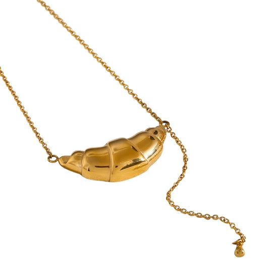 Gluten is Life Croissant Necklace