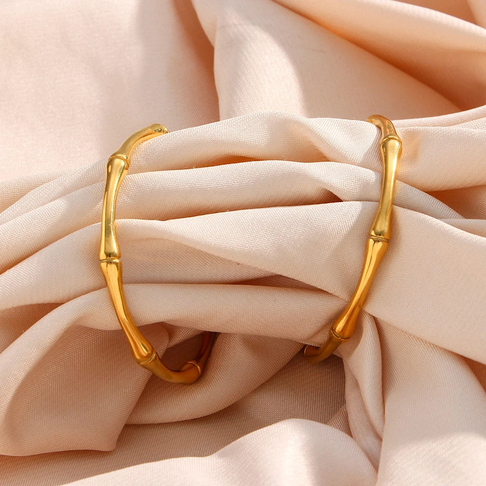 Bamboo Babe Hoops on fabric