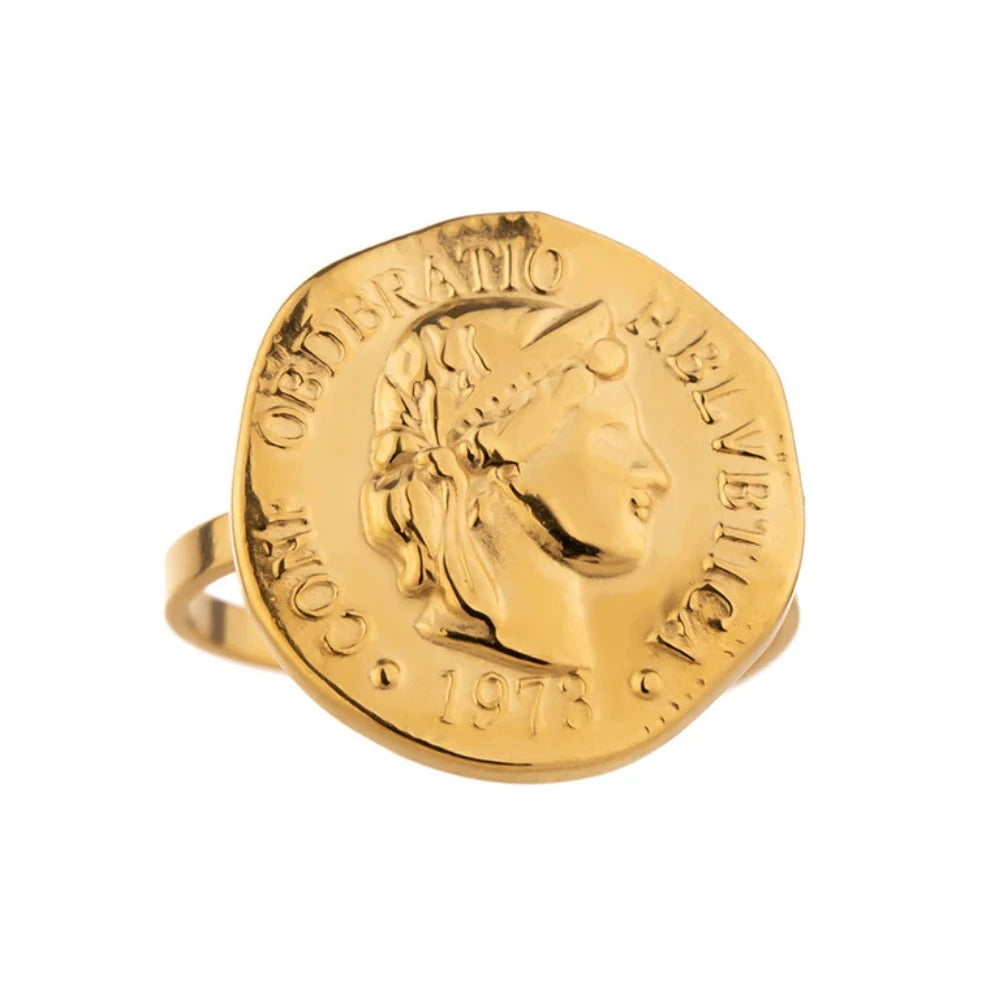 The Ruler's Seal Golden Coin Ring