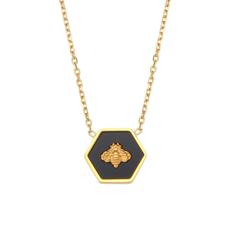 Blessed Bee Necklace black