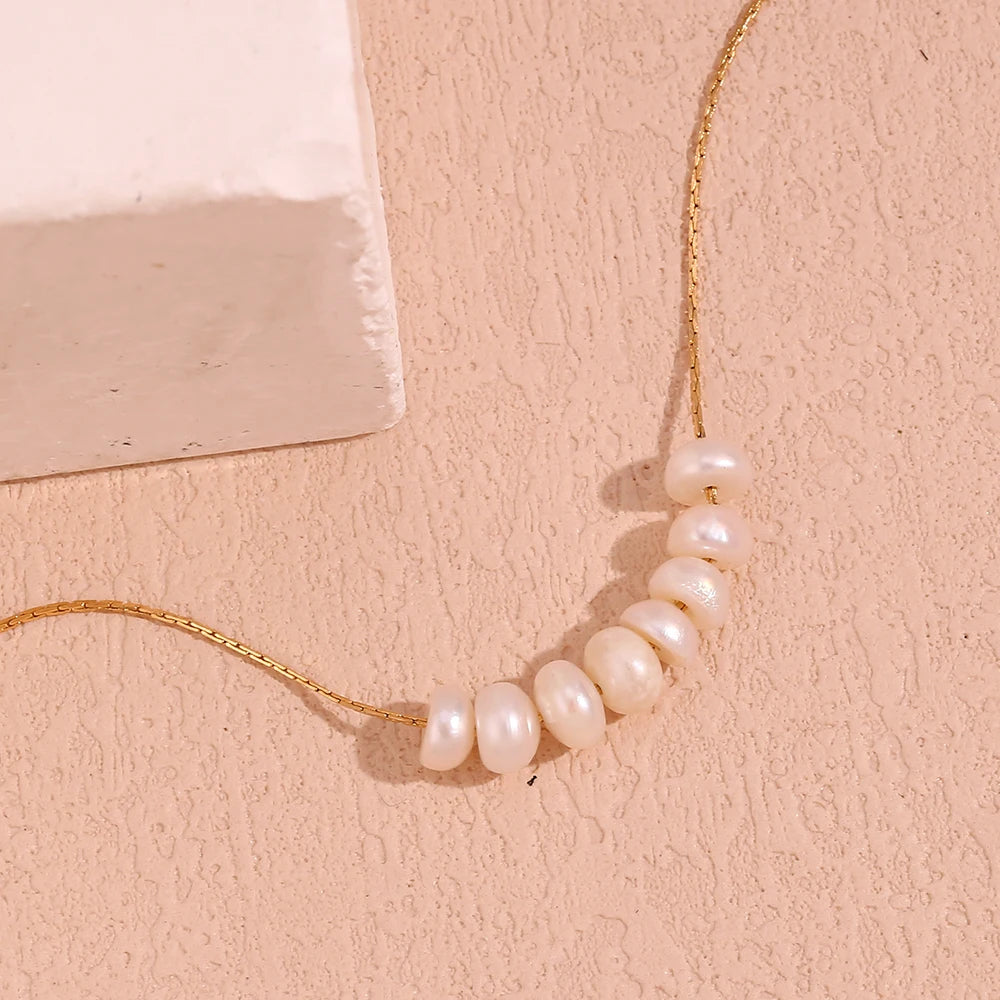 Charming Pearls Necklace flat lay
