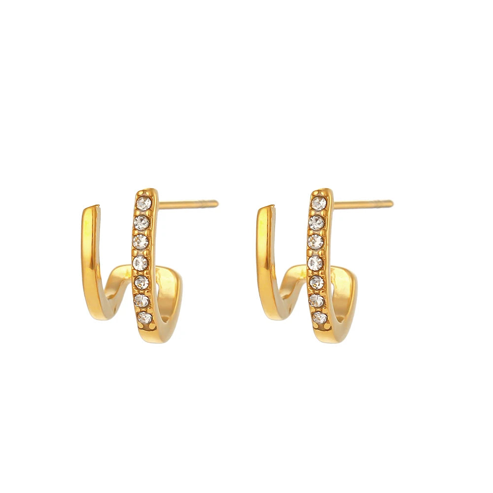 Dainty Duo Earrings on white background