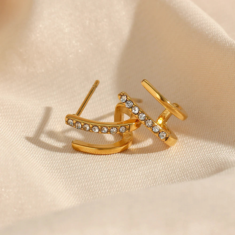 Dainty Duo Earrings side angle