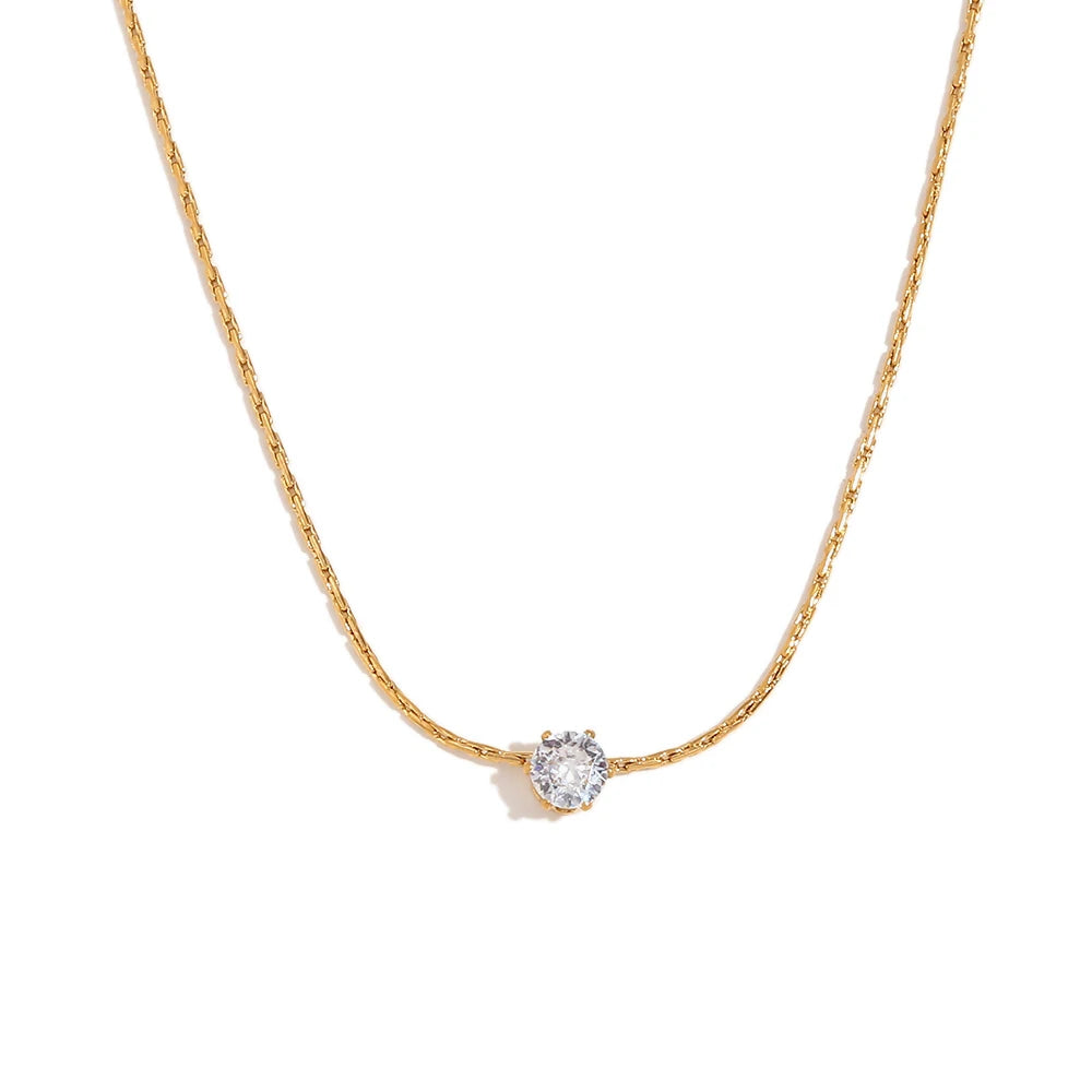 Delicate Dot Necklace white crystal