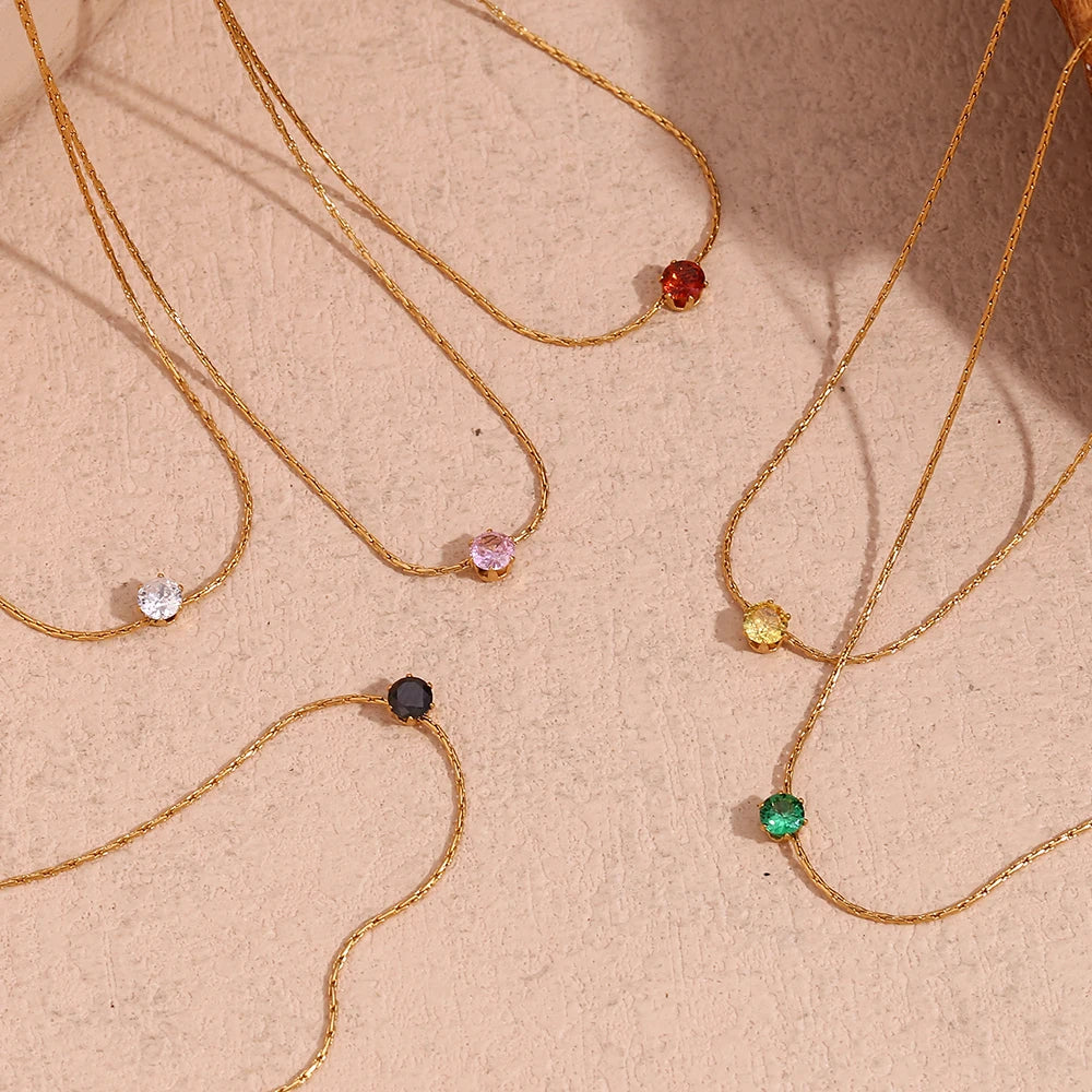 Delicate Dot Necklace flat lay