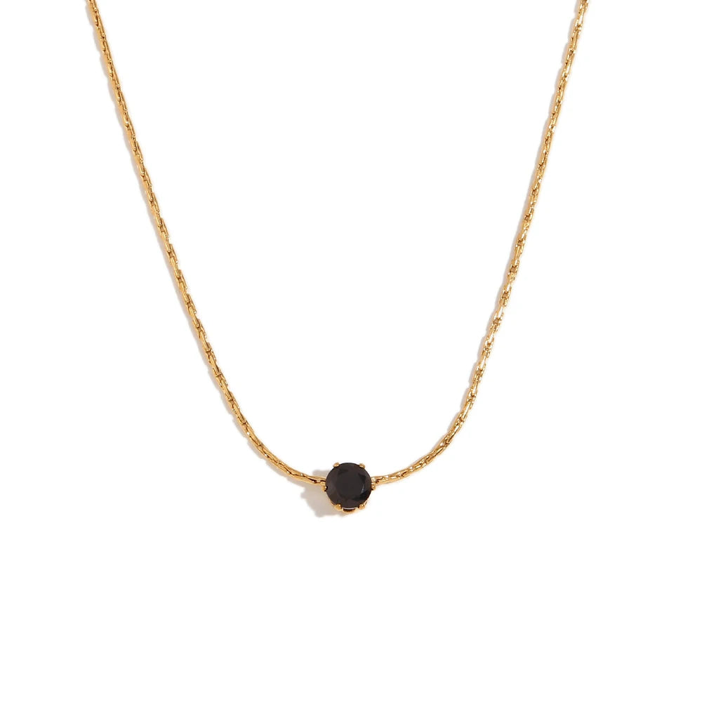 Delicate Dot Necklace Black