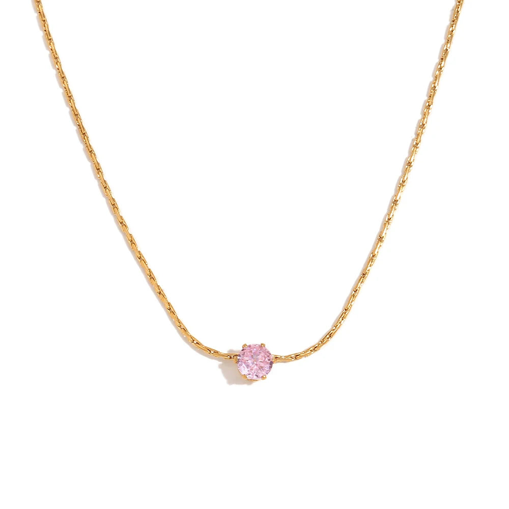 Delicate Dot Necklace pink