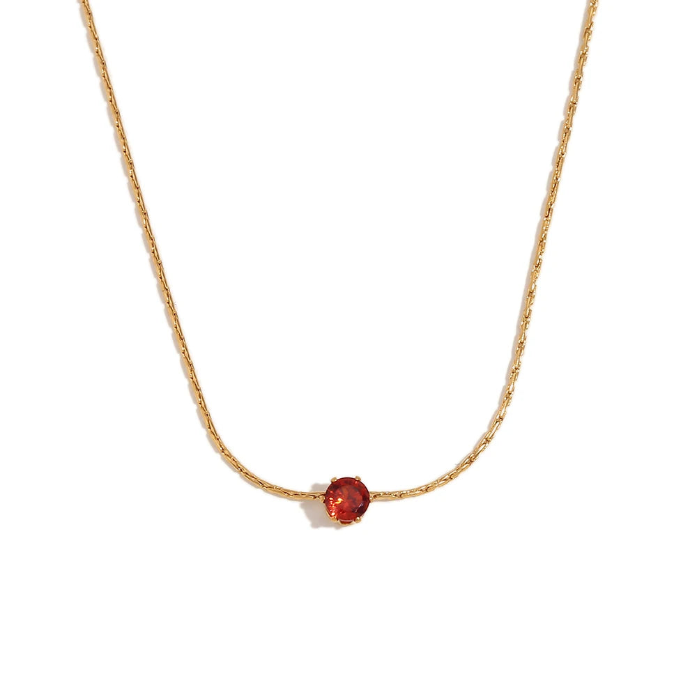 Delicate Dot Necklace red