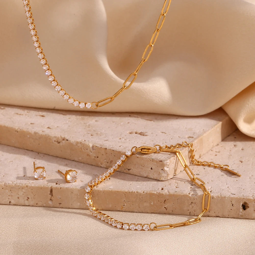 Glistening Grace jewelry set of necklace, earrings and bracelet