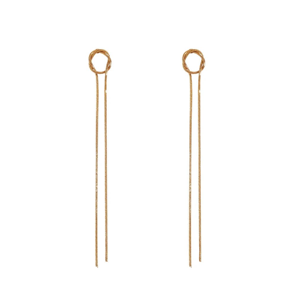 Glowline long thin Earrings on white background