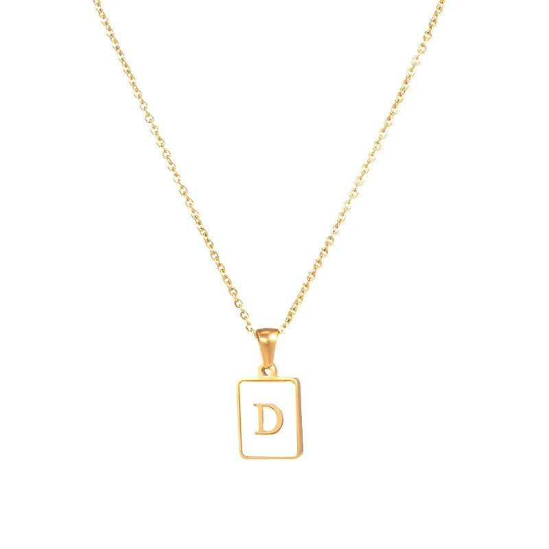 Golden Initial Letter D Necklace