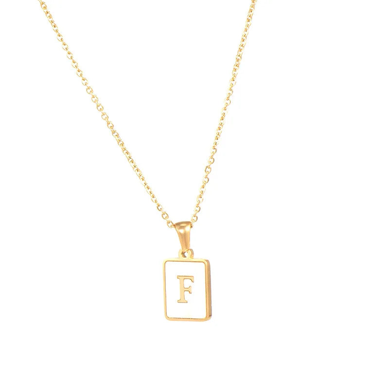 Golden Initial Letter F gold Necklace Belle and Bold
