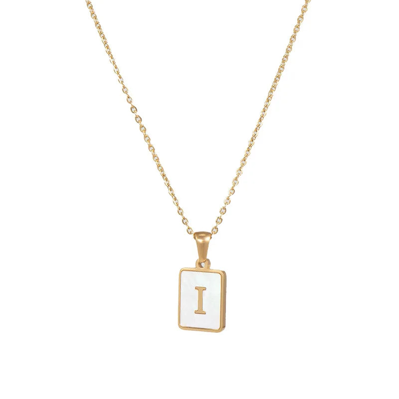 Golden Initial Letter I Necklace