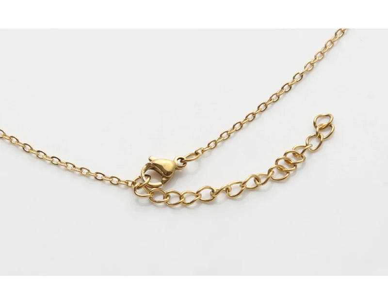Golden Initial Letter Necklace lock