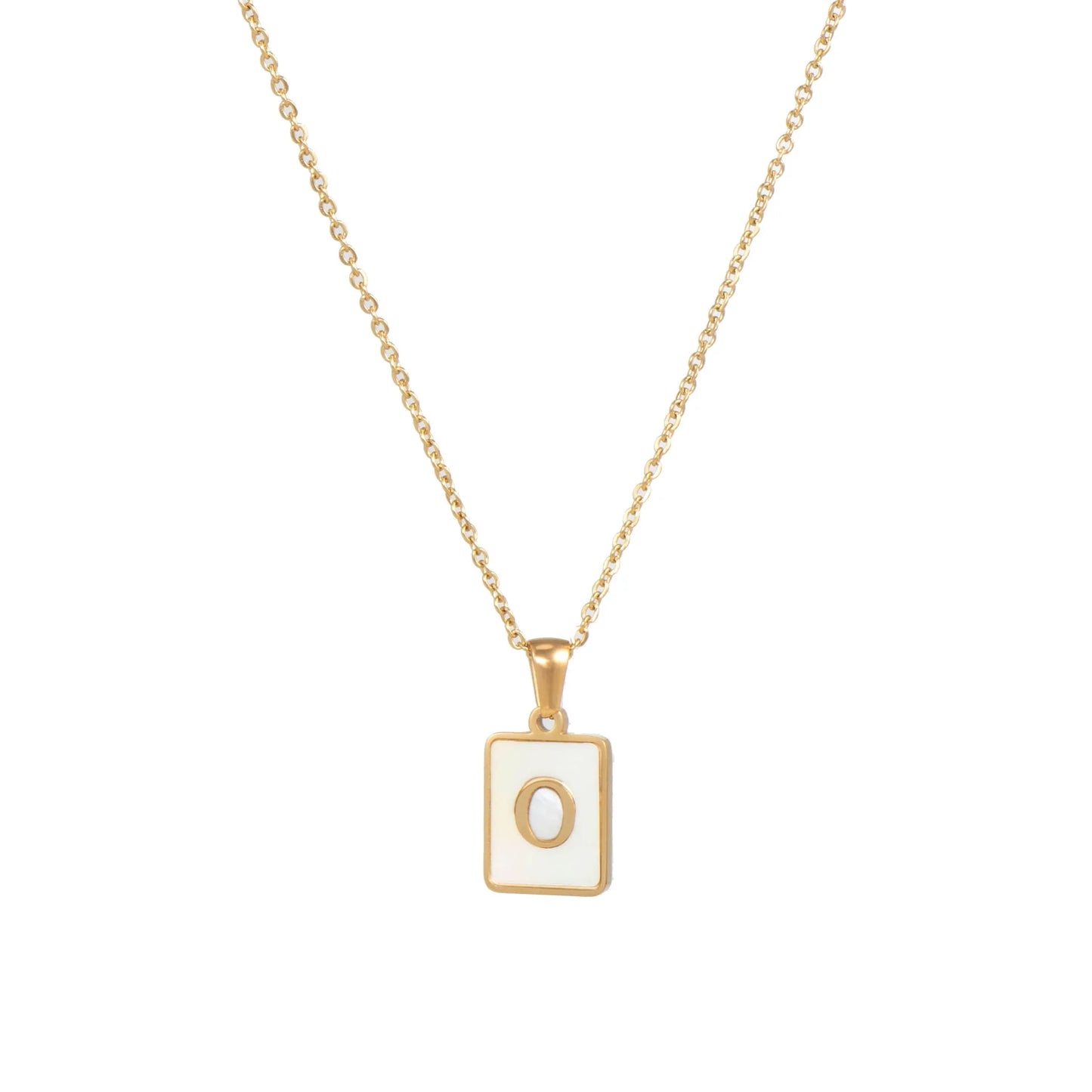 Golden Initial Letter O Necklace