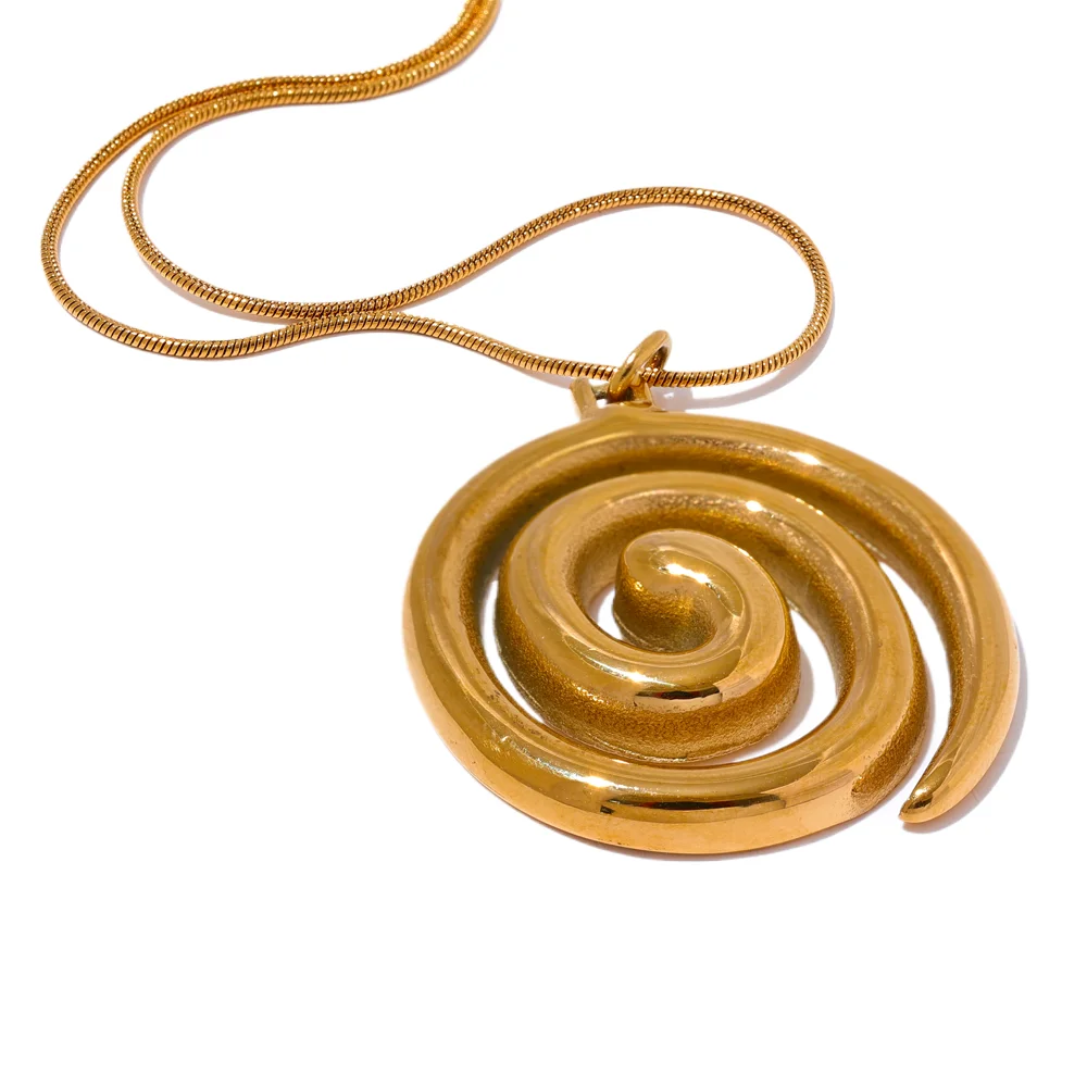 Golden Vortex Necklace on white background