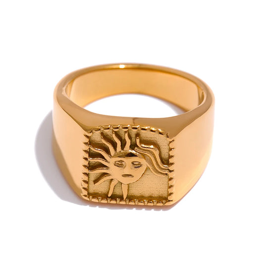 Golden Sun Signet Ring