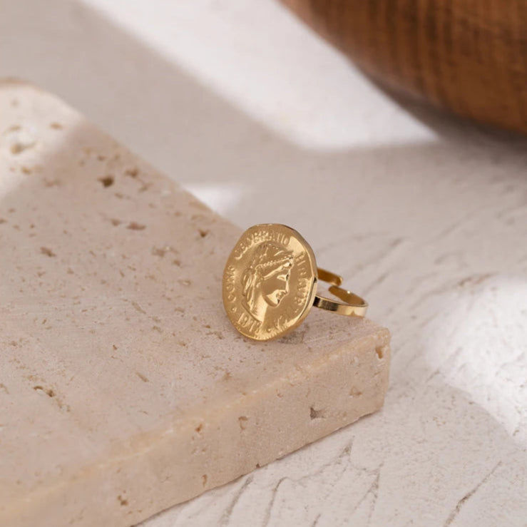 The Ruler's Seal Golden Coin Ring