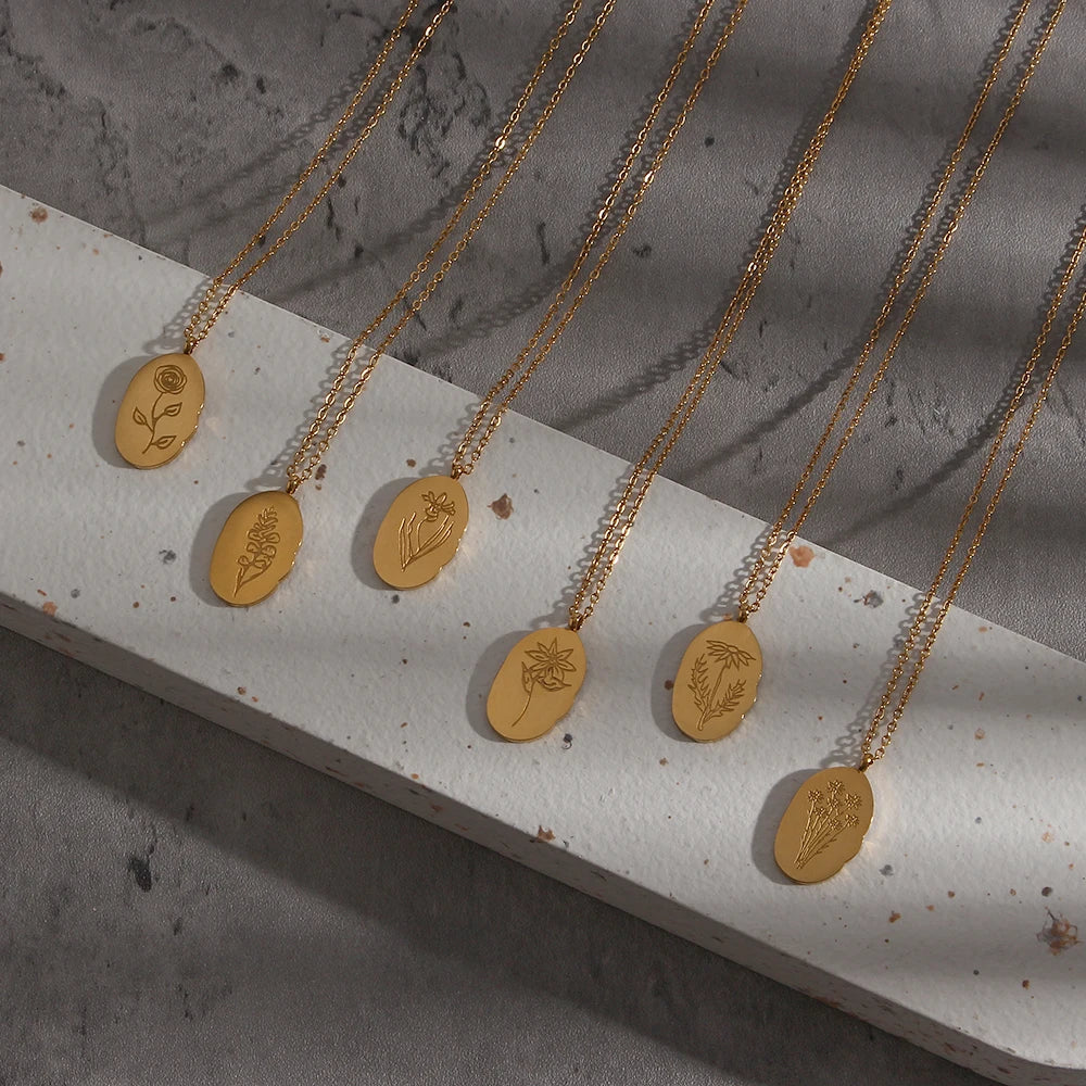 Flourish Birth Flower Charm Necklace