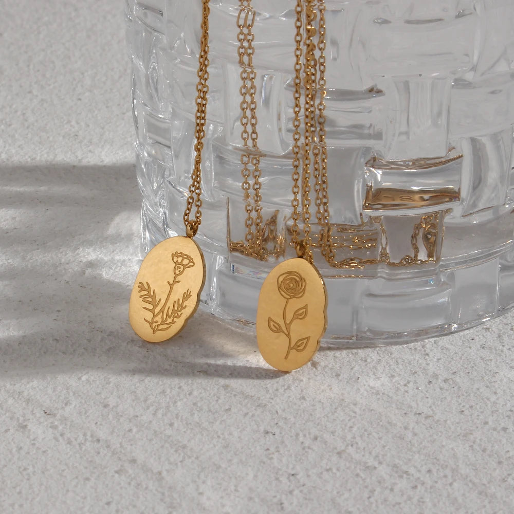 Flourish Birth Flower Charm Necklace