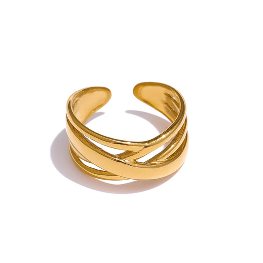 Crossed Layers Ring