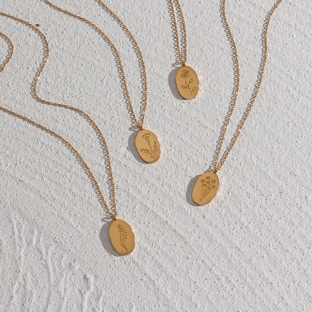 Flourish Birth Flower Charm Necklace