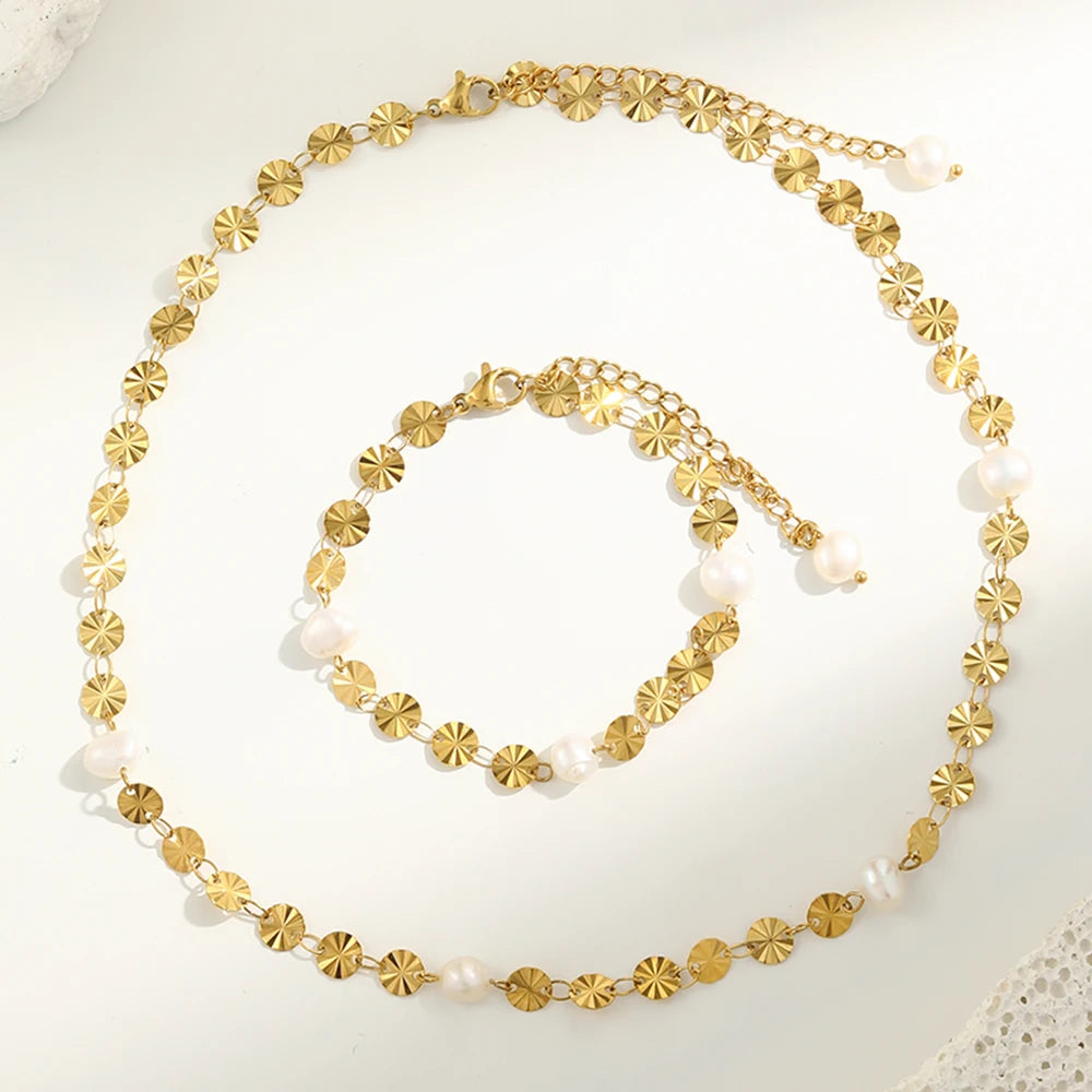 Holy Shimmers Necklace and Bracelet on white background